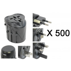 500 X Usb + universal travel ac plug adapter charger us uk eu jr international - 1