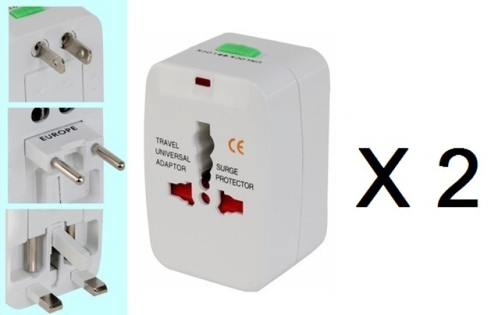 2 X Au uk us eu travel power ac adapter plug converter jr international - 1