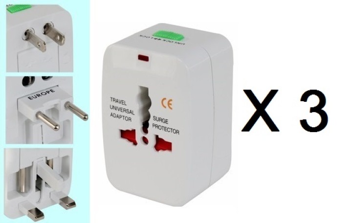 3 X Elektrische universal-stecker-adapter reise europe 150 ländern usa uk australia britain jr international - 1