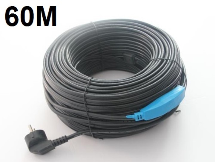 Anticongelante cable eléctrico cable 60m tubo de calefacción con termostato manguera de agua jr international - 1