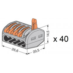 40 x Connection terminal 5 x 4mm 0.08 for rigid conductors or gray img - 1