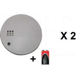2 x Detector humo electronico 9vcc o 220vca buzzer alarma detector alarma electronico incendio jr international - 1