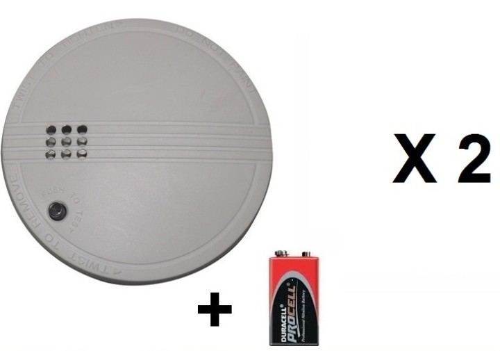 2 x Rauchmelder buzzer 9vdc sicherheitstechnik brandschutzartikel zubehor fur alarmananlage rauchdetektor rauchsensor brandschut