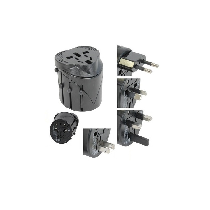 Adaptador enchufe electrico viaje 150 pais europa america usa gran bretana uk australia jr international - 1