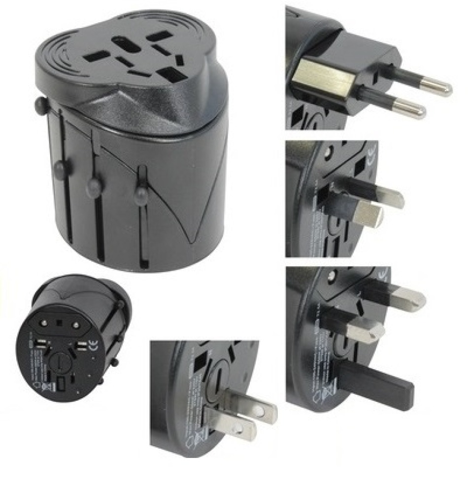 Adaptador enchufe electrico viaje 150 pais europa america usa gran bretana uk australia jr international - 1