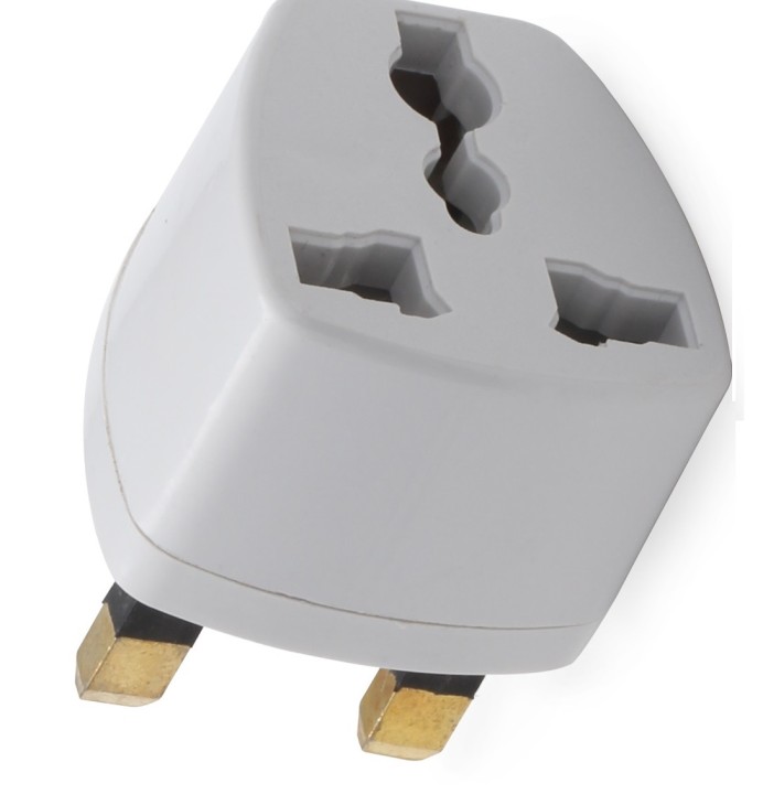 Adaptador electrico enchufe europeo hacia enchufe ingles lle929 adaptador convertidor jr international - 2