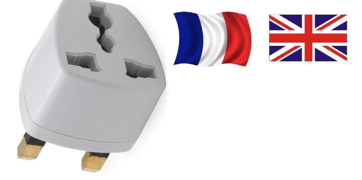 Adaptador electrico enchufe europeo hacia enchufe ingles lle929 adaptador convertidor jr international - 1