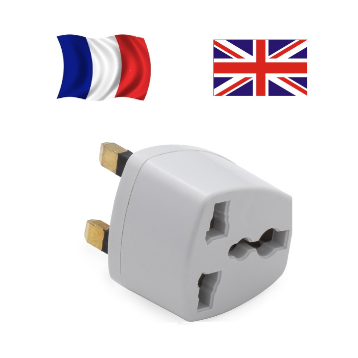 Adattatore elettrico presa europea verso presa inglese senza presa terra convertitore adattatore converter jr international - 1