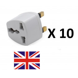 10 X Adattatore elettrico presa europea verso presa inglese senza presa terra convertitore adattatore converter jr international