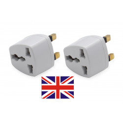 2 X AC Power Travel Wall Adaptor Plug Converter EU / US / AU to UK British Standard. jr international - 1