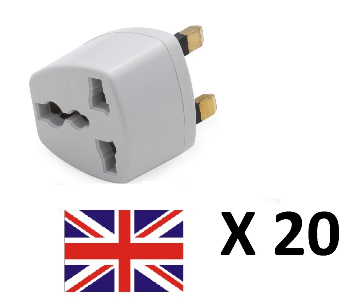 20 X Reiseadapter stromversorgungsadapter adapter englischer stecker euro stecker elektrischer adapter lle929 elektrischer adapt