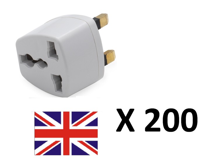 200 X Reiseadapter stromversorgungsadapter adapter englischer stecker euro stecker elektrischer adapter lle929 elektrischer adap