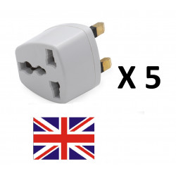 5 X Travel adapter electric adapter gb plug to european , 1a 250vac electric adapters gb plug to european , 1a 250vac electric a