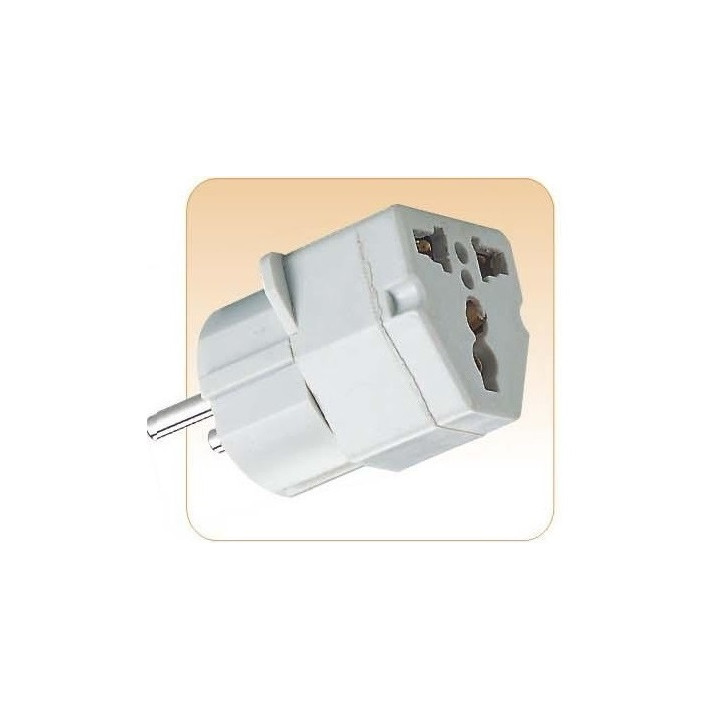 Travel adapter electric european plug to english plug adapter 1a 250vac adapter electric adapter electric jr international - 1