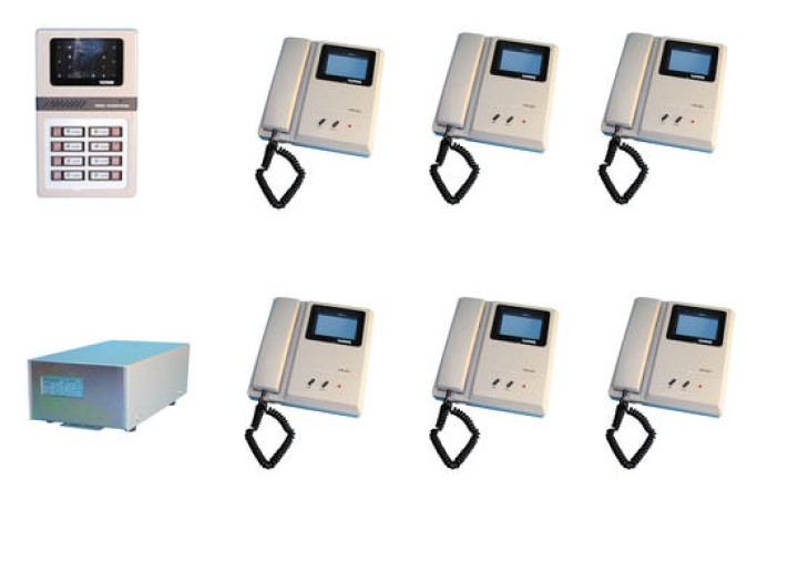 Videocitofono 6 appartamenti completo (w12xs,4c2v non forniti) citofono video collettivo videocitofoni elettronici jr internatio
