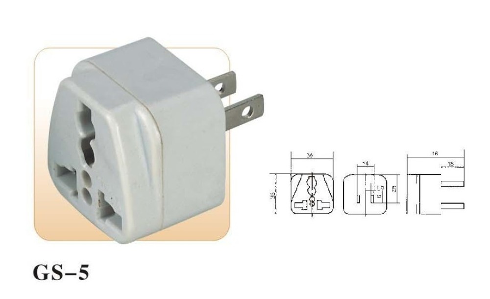 Reiseadapter stromversorgungsadapter 6a usa stecker + erdkontakt euro buchse elektrischer adapter elektronik jr international - 