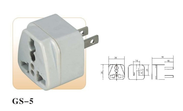 Travel adapter electric adapter 16 american male + female to female euro adapter jr international - 1