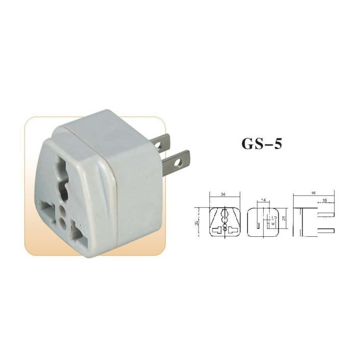 Adaptador electrico 6a macho americano a hembra euro universal adaptadores conectores adaptadores adaptador convertidor jr inter