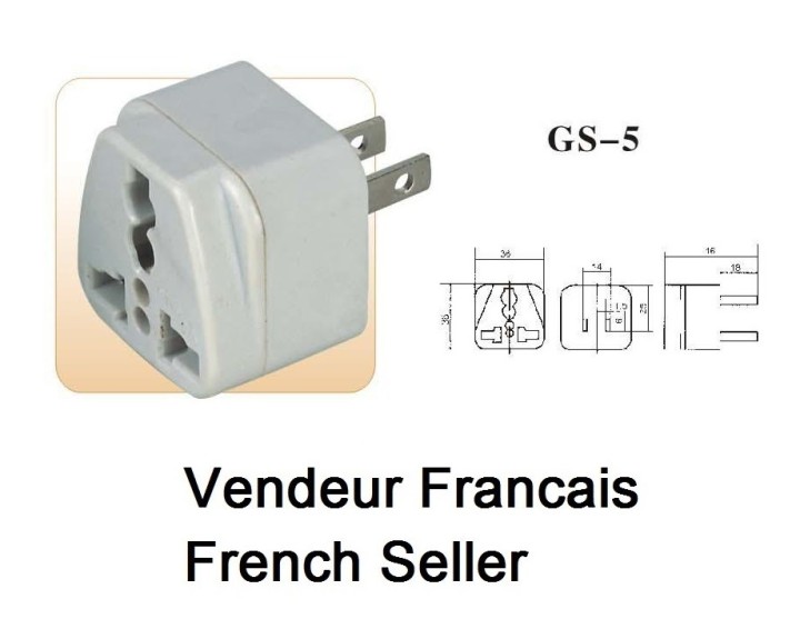 Travel adapter electric adapter 16 american male + female to female euro adapter jr international - 1