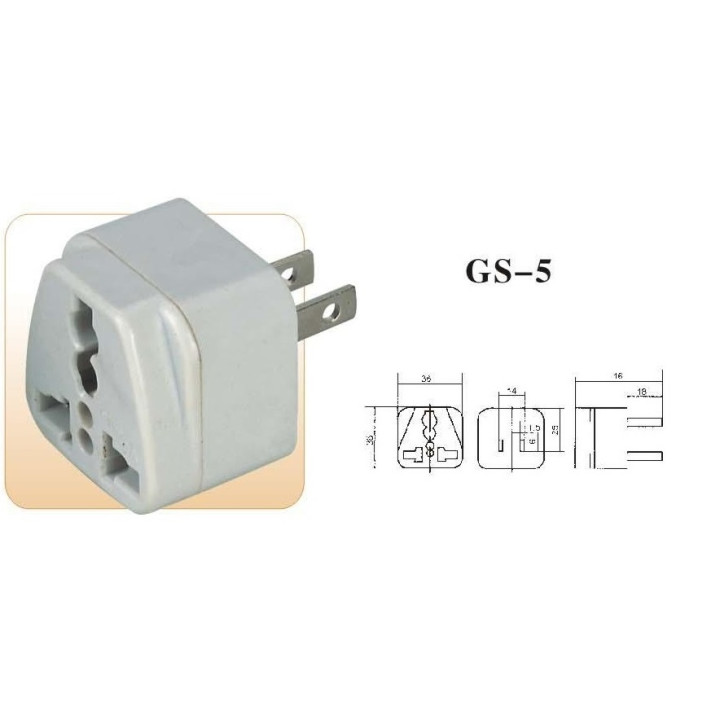 Travel adapter electric adapter 16 american male + female to female euro adapter jr international - 1