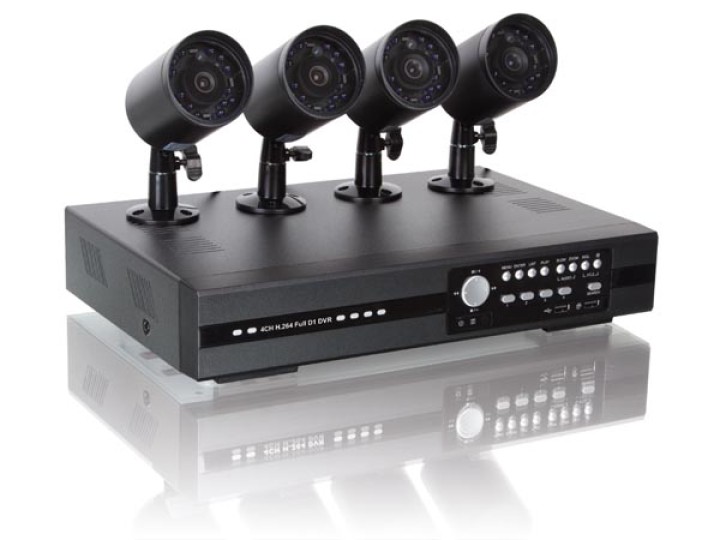 Pack 4 cameras ir cctv dvr H264 + 4 cable 20m video recorder monitoring cctvprom16 velleman - 4