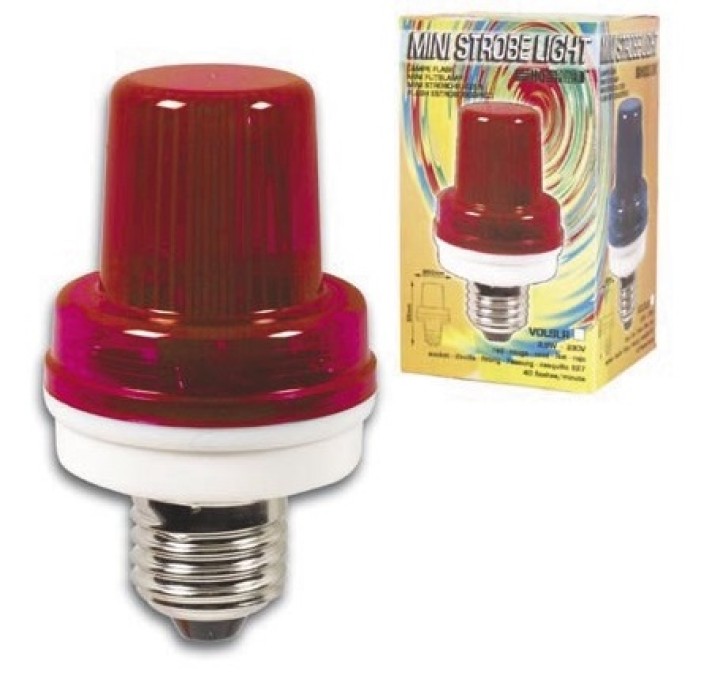 Mini lámpara estroboscópica, color rojo, 1w 10 led, casquillo e27 jr international - 1
