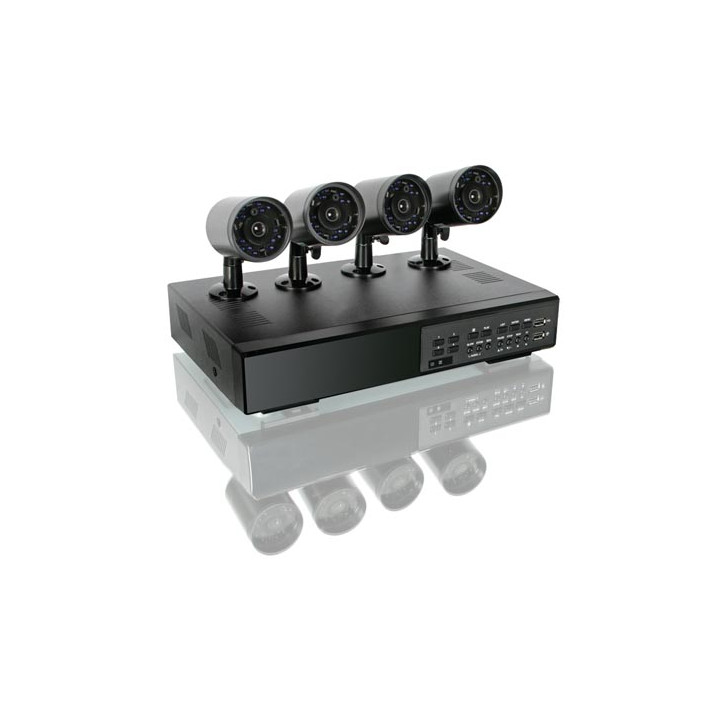 Paquete de 4 cámaras IR CCTV DVR H264 + 4 cable de vídeo 20m vigilancia grabadora cctvprom16 jr international - 1