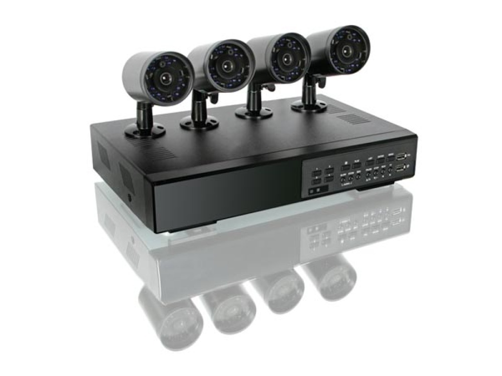 Paquete de 4 cámaras IR CCTV DVR H264 + 4 cable de vídeo 20m vigilancia grabadora cctvprom16 jr international - 1