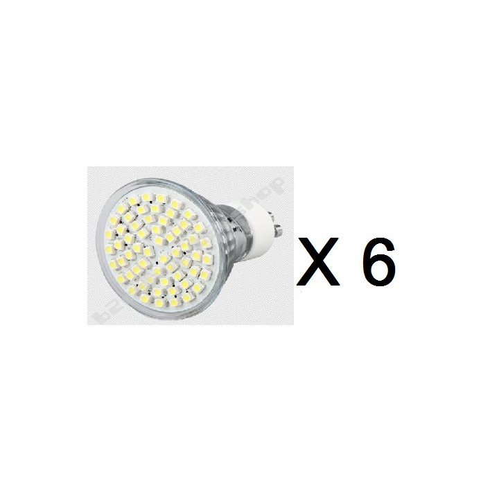 6 X Bombilla 60 led 4w foco 6500k blanco bulb bajo consumo 220v 230v 240v gu10l4w iluminacion luz jr international - 1
