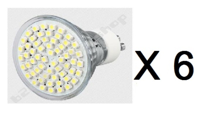 6 X 5 4w gu10 led lampe 60 white 6500k birne spot 220v 230v 240v konsolidierten geringer beleuchtung licht gu10l3w jr internatio