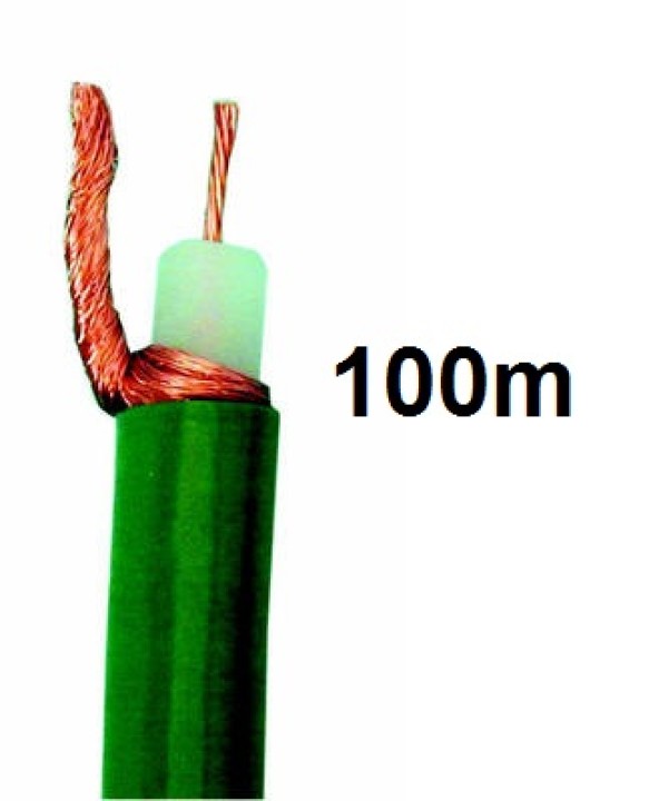 Cavo coassiale 75 ohm (100m) flessibile verde accessori elettrici cae - 1