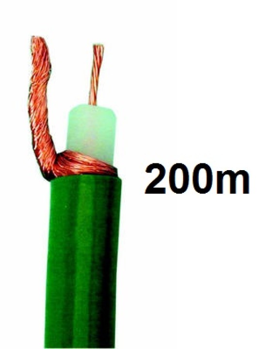 Coaxial cable, 75 ohm, ø10mm, green, 200m ex 54365 coaxial cable shielded coaxial coaxial cable cae - 1