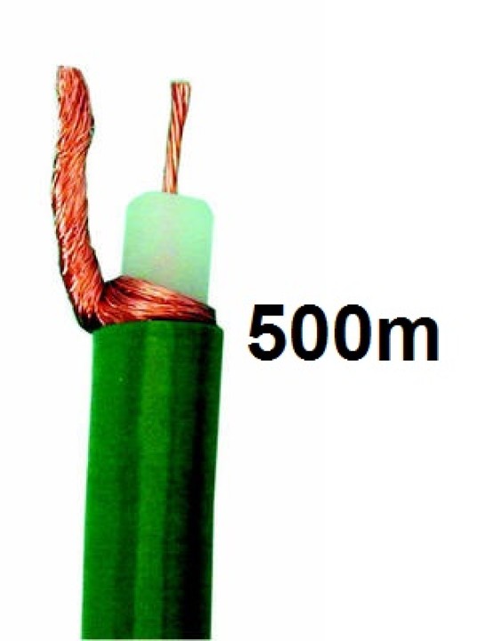 Cavo coassiale 75 ohm (500m) flessibile verde accessori elettrici cae - 1
