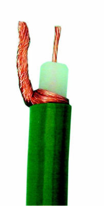 Coaxial cable, 75 ohm, ø10mm, green, 1m low loss coaxial cable tv coaxial cable televisioncoaxial radio frequency (rf) shielded 