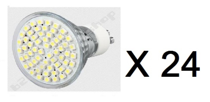 24 X Gu10 white 60 led light bulb lamp 4w jr international - 1