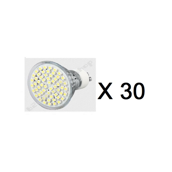 30 X 4w led gu10 lampada 60 bianco 6500k lampadina spot 220v 230v 240v consolidata bassa illuminazione gu10l4w jr international 