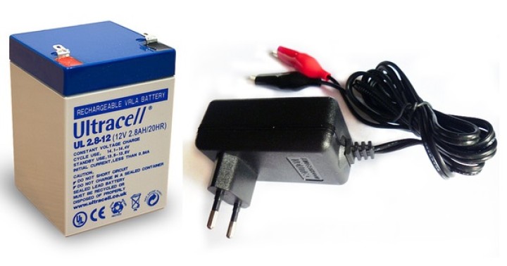 Los 1 12v 2.8ah akku + 1 ladegerät 220v 12v jr international - 1