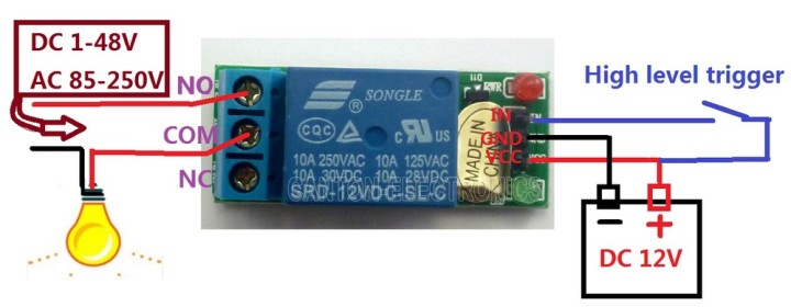 12v relé de alimentación del módulo 10a 220v 1 canal automatización arduino brazo dsp abril pico jr international - 6