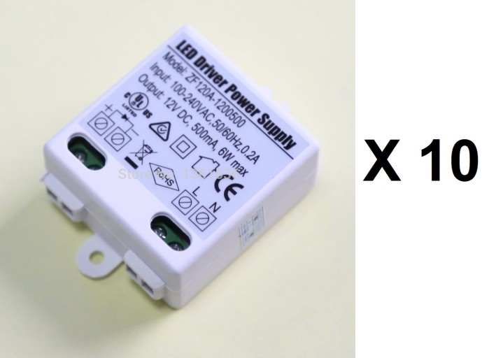 10 x 12v DC supply 220v 0.5a 6w LED lighting transformer 230v 240v 500ma jr international - 1
