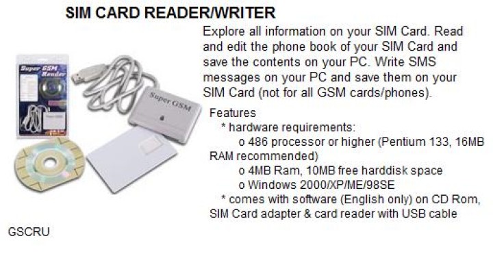 Lettore editore scheda sim telefono gsm sim sv gsm sim programmatica gscr lettore editore schede velleman - 5