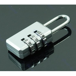 Padlock, 3 figures 25mm security 3 dial brass lock opening closing 3 number code jr international - 6