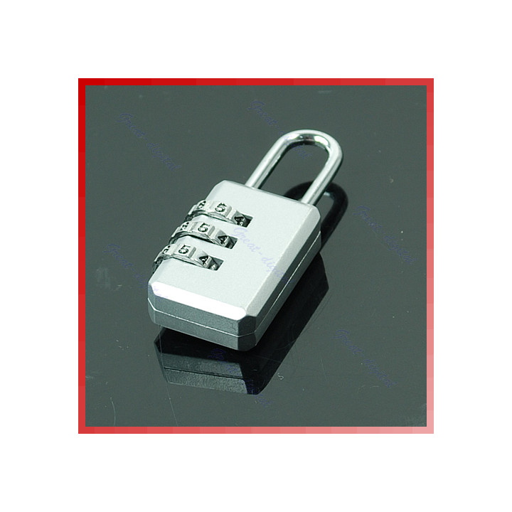 Padlock, 3 figures 25mm security 3 dial brass lock opening closing 3 number code jr international - 1