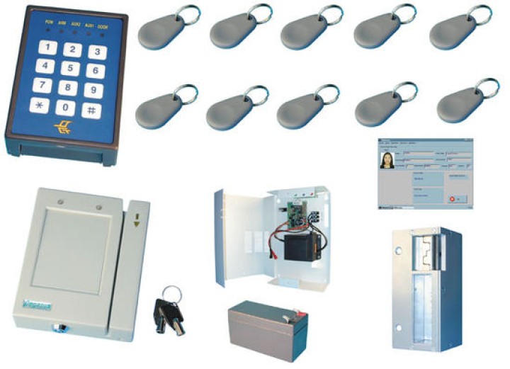 Kit controllo 1 accesso mediante lettore di badge di prossimita sistema sorveglianza accesso jr international - 1