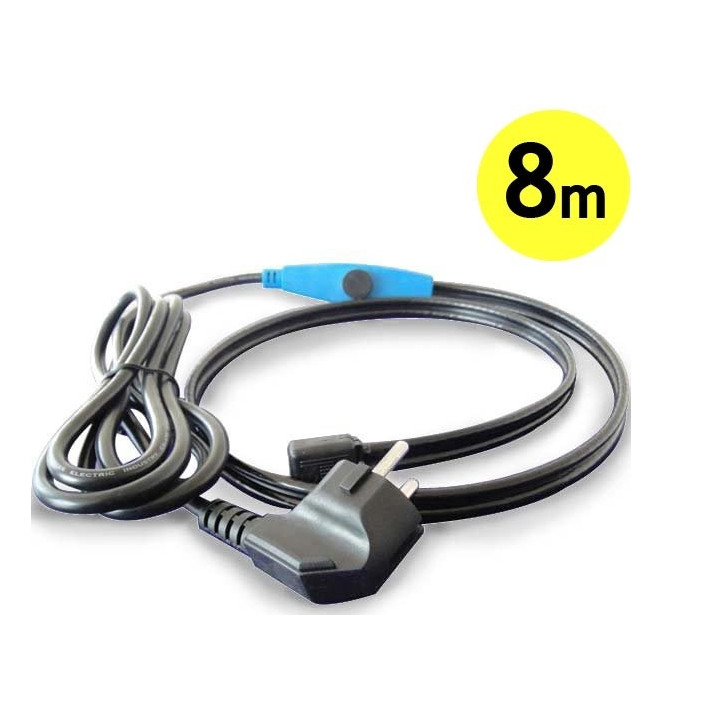 Anticongelante cable eléctrico cable de 8m shpt-8m tubo de calefacción con termostato manguera de agua jr international - 1
