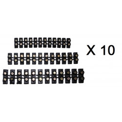 12 pin strip 10 x domino 4 6 mm ² connessione 25a el70020 el conn04 giunzione collegamento elettrico jr international - 1