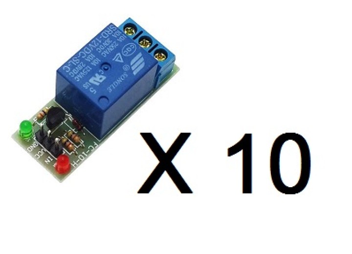 10 x 12v relé de alimentación del módulo 10a 220v 1 canal automatización arduino brazo dsp abril pico jr international - 1