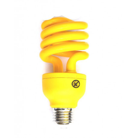 Yellow bulb e27 anti mosquitoes buzz off 20w 100w equivalent compact fluorescent spiral 220v 240v jr international - 2
