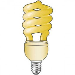 Yellow bulb e27 anti mosquitoes buzz off 20w 100w equivalent compact fluorescent spiral 220v 240v jr international - 3