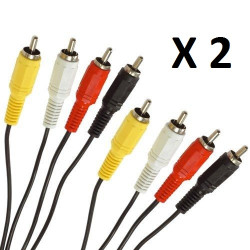2 X Cable, 4 male rca 4 male rca, 1.2m cable wires cable wire cable cables, 4 male rca 4 male rca, 1.2m cable wires cable wire c