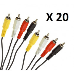 20 X Cable 1,2m 4 rca macho a 4 rca macho cable cables rca macho hacia macho cables alarmas sistema seguridad jr international -